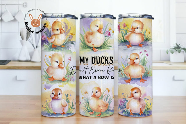 Funny Ducks 20oz Skinny Tumbler Wrap, Sublimation Design, Digital Download PNG, Farm Life Tumbler Wrap PNG, Country Tumbler Straight Tapered Sublimation Rabbitmakies 