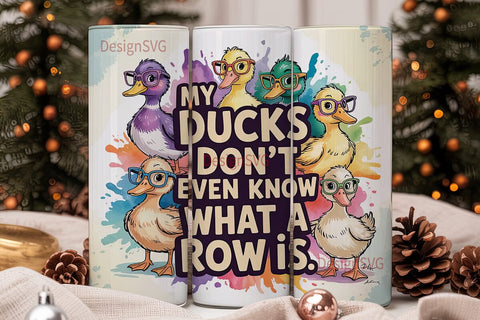 Funny Ducks 20oz Tumbler Wrap Sublimation DesignSVG 