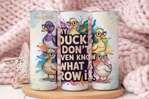 Funny Ducks 20oz Tumbler Wrap Sublimation DesignSVG 
