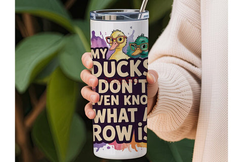 Funny Ducks 20oz Tumbler Wrap Sublimation DesignSVG 