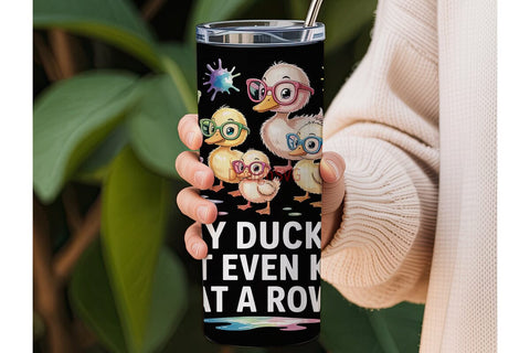 Funny Ducks 20oz Tumbler Wrap Sublimation DesignSVG 
