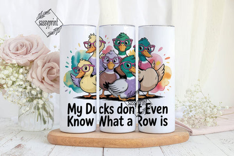Funny Ducks 20oz Tumbler Wrap Sublimation sassyprint 