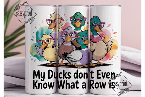 Funny Ducks 20oz Tumbler Wrap Sublimation sassyprint 