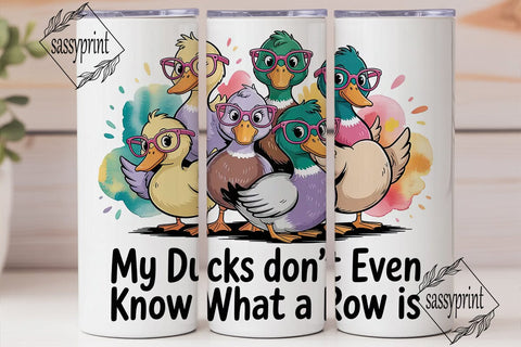Funny Ducks 20oz Tumbler Wrap Sublimation sassyprint 