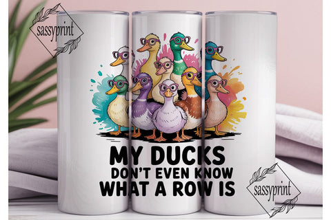 Funny Ducks 20oz Tumbler Wrap Sublimation sassyprint 