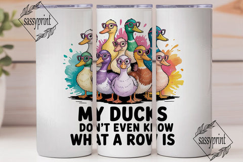 Funny Ducks 20oz Tumbler Wrap Sublimation sassyprint 