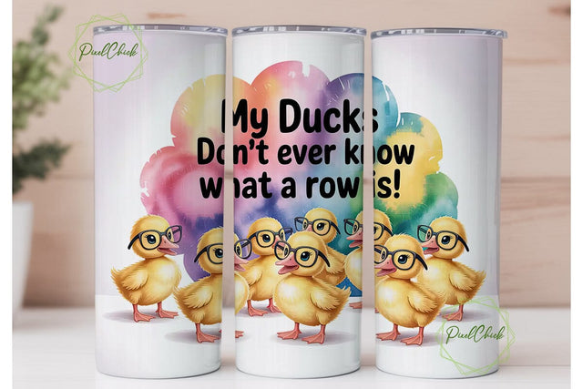 Funny Ducks Tumbler Wrap 20oz Sublimation PixelChick 