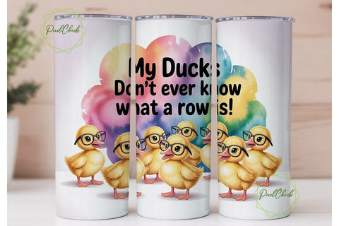 Funny Ducks Tumbler Wrap 20oz Sublimation PixelChick 