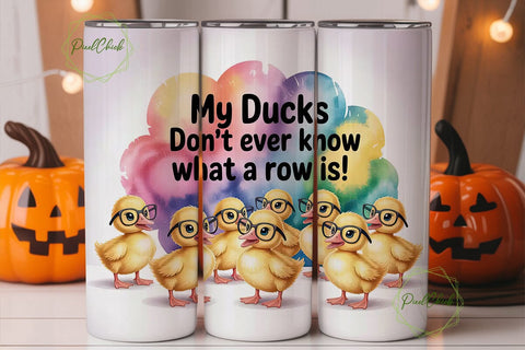 Funny Ducks Tumbler Wrap 20oz Sublimation PixelChick 