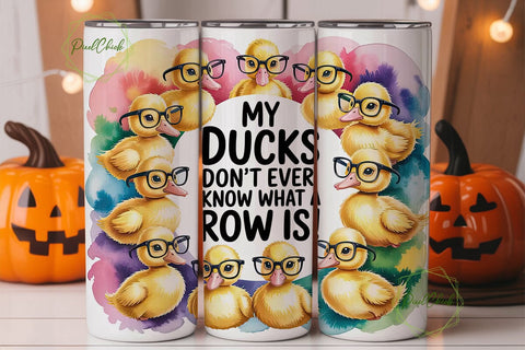 Funny Ducks Tumbler Wrap 20oz Sublimation PixelChick 