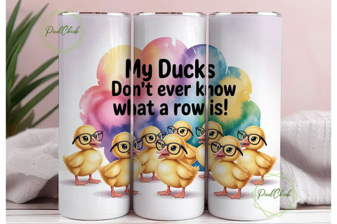 Funny Ducks Tumbler Wrap 20oz Sublimation PixelChick 