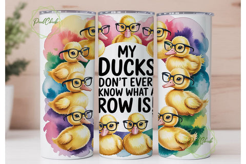 Funny Ducks Tumbler Wrap 20oz Sublimation PixelChick 