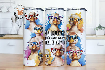Funny Ducks Tumbler Wrap, Ducks in a Row 20 Oz Skinny Sublimation Tumbler PNG, POD Duck Lover Tumbler Sublimation Rabbitmakies 