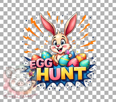 Funny Easter Bunny, Easter Egg Hunt, Bunny PNG, Sublimation Design, Digital Download, Easter Clipart, Spring Decor, Cute Bunny Art Sublimation Lara' s Designs 