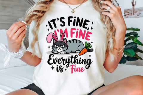 Funny Easter Cat Bunny PNG Easter Cat Sublimation Design Sublimation Regulrcrative 