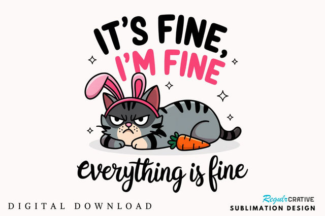 Funny Easter Cat Bunny PNG Easter Cat Sublimation Design Sublimation Regulrcrative 