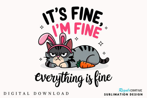 Funny Easter Cat Bunny PNG Easter Cat Sublimation Design Sublimation Regulrcrative 