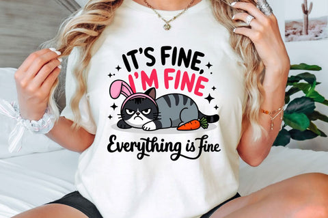 Funny Easter Cat Bunny PNG Easter Cat Sublimation Design Sublimation Regulrcrative 