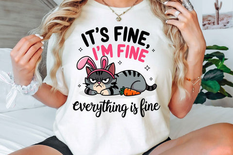 Funny Easter Cat Bunny PNG Easter Cat Sublimation Design Sublimation Regulrcrative 