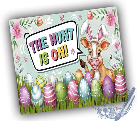 Funny Easter, Easter Egg Hunt, Cow Tumbler, 20oz Tumbler, PNG File, Sublimation Design, Spring Drinkware, Easter Humor Sublimation ToriDesigns 
