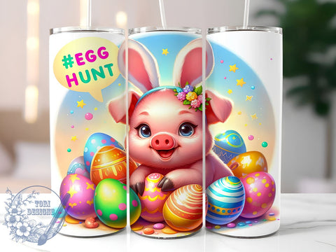 Funny Easter, Easter Egg Hunt, Pig Tumbler, 20oz Tumbler, PNG File, Sublimation Design, Spring Drinkware, Easter Humor Sublimation ToriDesigns 