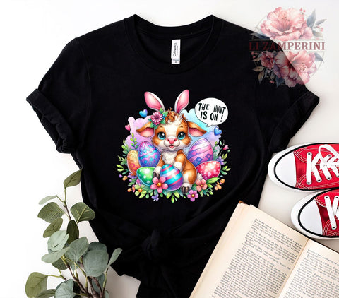 Funny Easter, Egg Hunt, Cow Graphic, PNG Download, Sublimation Design, Easter Decorations, Farm Animal, Spring Crafts Sublimation Li Zamperini 