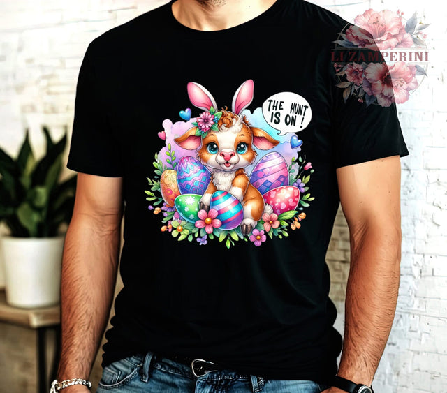 Funny Easter, Egg Hunt, Cow Graphic, PNG Download, Sublimation Design, Easter Decorations, Farm Animal, Spring Crafts Sublimation Li Zamperini 