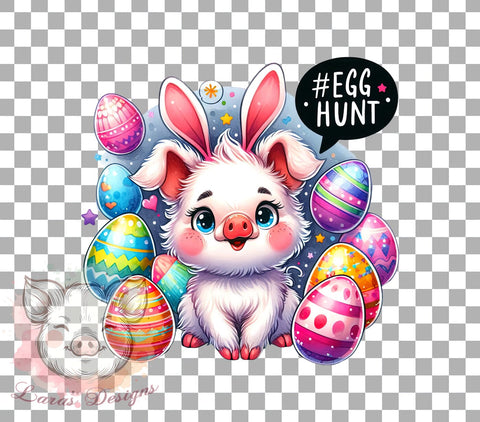 Funny Easter Pig, Easter Egg Hunt, Pig PNG, Sublimation Design, Easter Decor, Digital Download, Pig Clipart, Spring Celebration Sublimation Lara' s Designs 