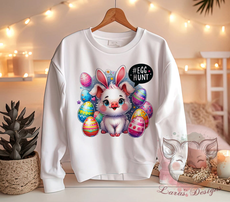 Funny Easter Pig, Easter Egg Hunt, Pig PNG, Sublimation Design, Easter Decor, Digital Download, Pig Clipart, Spring Celebration Sublimation Lara' s Designs 