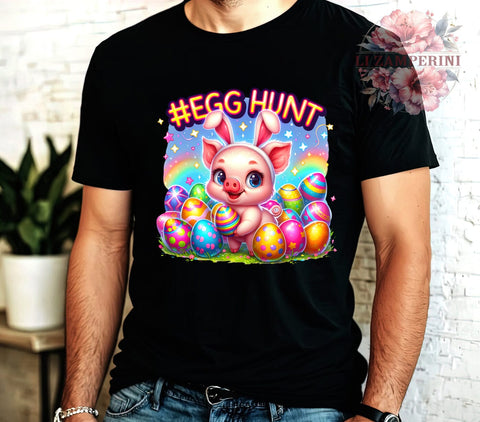 Funny Easter, Pig Graphic, Egg Hunt, PNG Download, Sublimation Design, Easter Decorations, Farm Animal, Spring Crafts Sublimation Li Zamperini 