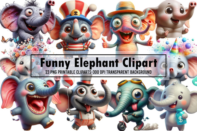 Funny Elephant Sublimation Clipart Sublimation designartist 