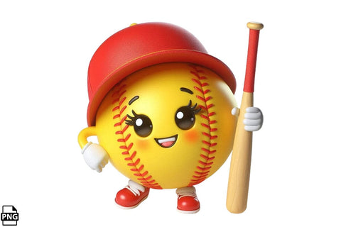 Funny Face Softball PNG Printable File Sublimation Creativedesigntee 