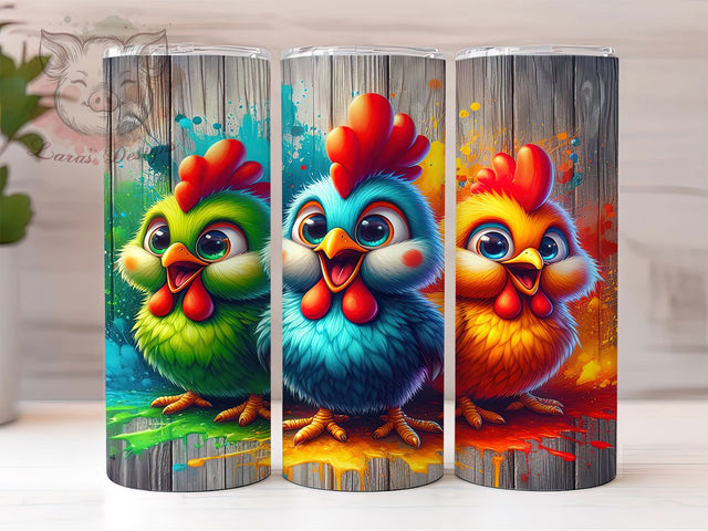 Funny Farm Chicken Tumbler, Cute Chicken Tumbler, Farm Animal Wrap, Stylish 20oz Wrap, Sublimation Design, Trendy Gift Idea, Inspirational Chicken Tumbler Sublimation Lara' s Designs 