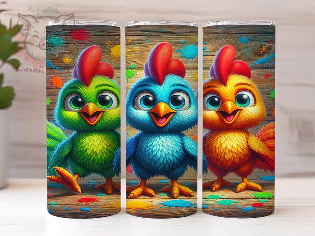 Funny Farm Chicken Tumbler, Cute Chicken Tumbler, Farm Animal Wrap, Stylish 20oz Wrap, Sublimation Design, Trendy Gift Idea, Inspirational Chicken Tumbler Sublimation Lara' s Designs 