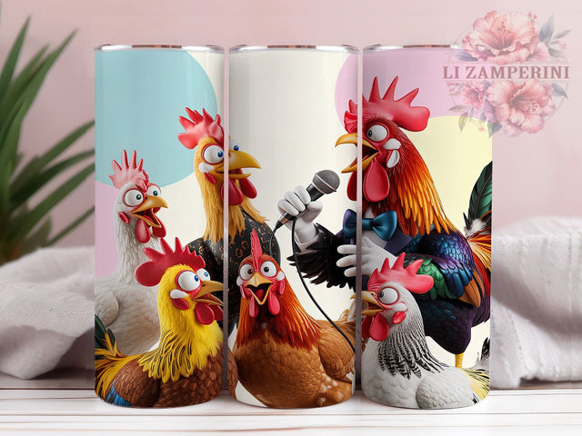 Funny Farm Chicken Tumbler, Farm Animal Wrap, Chicken Humor Sublimation, 20oz Chicken Tumbler, Whimsical Chicken Art, Cute Farmhouse Mug, Silly Chicken Cup Sublimation Li Zamperini 