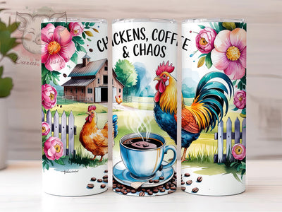 Funny Farm Coffee Chicken Tumbler Wrap, Funny Coffee Tumbler, Farm Life Tumbler, 20oz Tumbler Sublimation, Coffee Lover Tumbler, Digital Tumbler Wrap, Rustic Country Tumbler Sublimation Lara' s Designs 