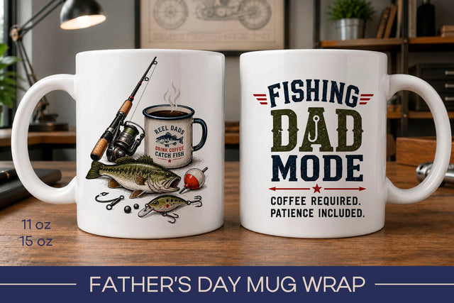 Funny Fathers Day mug wrap sublimation Sublimation KMarinaDesign 
