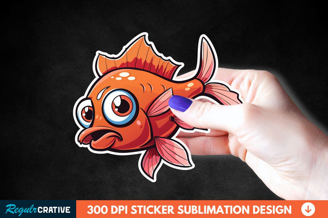 Funny Fish Sticker Clipart Sublimation Regulrcrative 