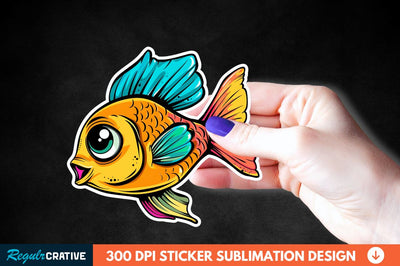 Funny Fish Sticker Clipart Sublimation Regulrcrative 