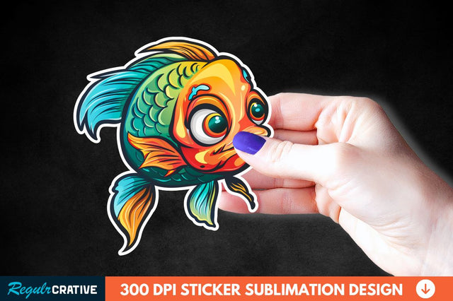 Funny Fish Sticker Clipart Sublimation Regulrcrative 