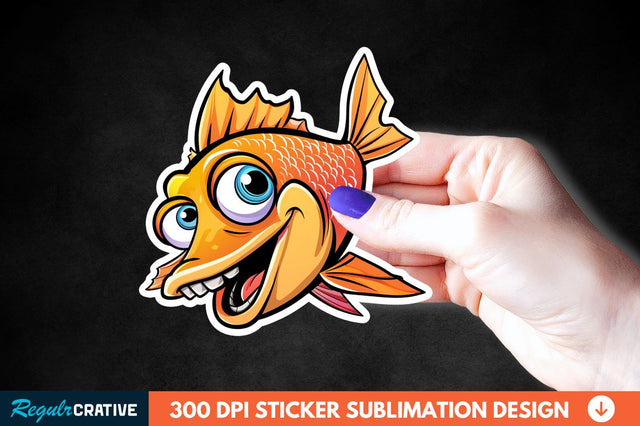 Funny Fish Sticker Clipart Sublimation Regulrcrative 