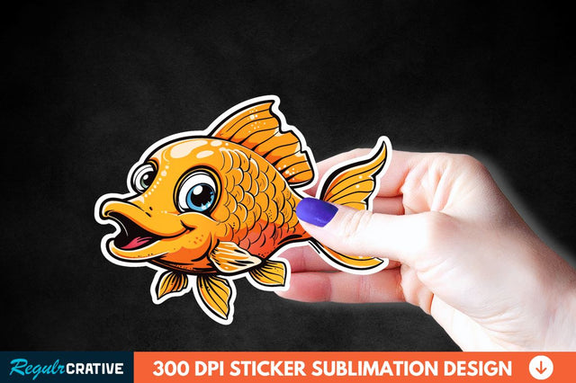 Funny Fish Sticker Clipart Sublimation Regulrcrative 