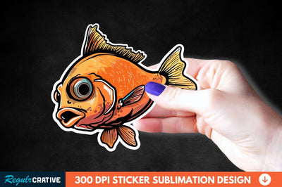 Funny Fish Sticker Clipart Sublimation Regulrcrative 