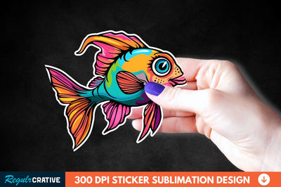 Funny Fish Sticker Clipart Sublimation Regulrcrative 