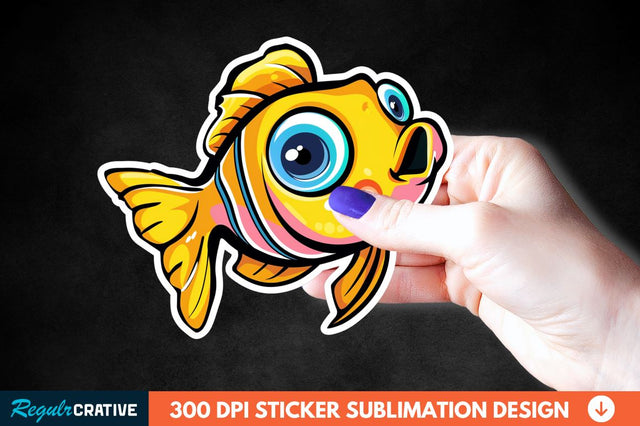 Funny Fish Sticker Clipart Sublimation Regulrcrative 