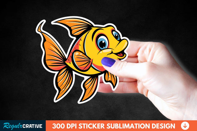 Funny Fish Sticker Clipart Sublimation Regulrcrative 