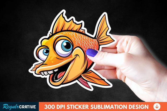 Funny Fish Sticker Clipart Sublimation Regulrcrative 