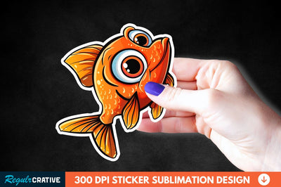 Funny Fish Sticker Clipart Sublimation Regulrcrative 