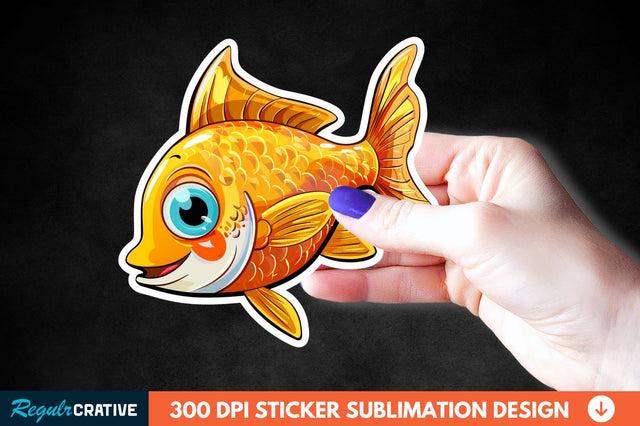 Funny Fish Sticker Clipart Sublimation Regulrcrative 