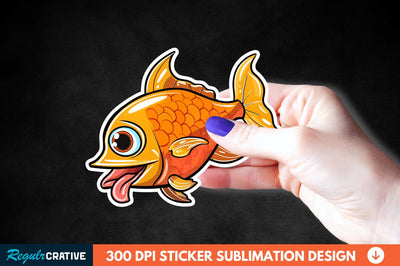 Funny Fish Sticker Clipart Sublimation Regulrcrative 